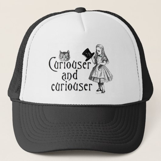 Curiouser en curiouser trucker pet (Voorkant)