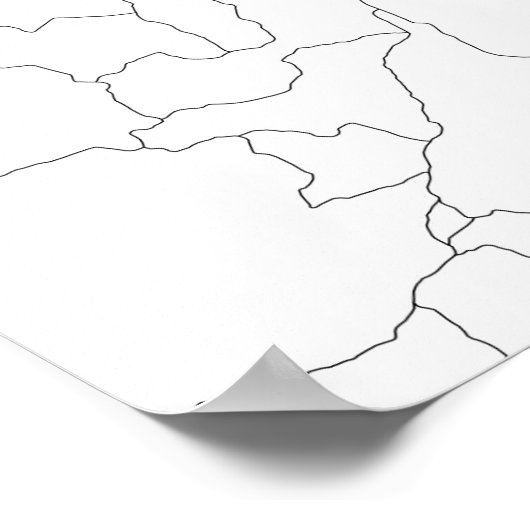 Curitiba, Brazilië (zwart op wit) Poster (Hoek)