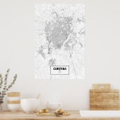 Curitiba, Brazilië (zwart op wit) Poster (Keuken)