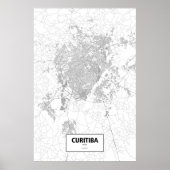 Curitiba, Brazilië (zwart op wit) Poster (Voorkant)
