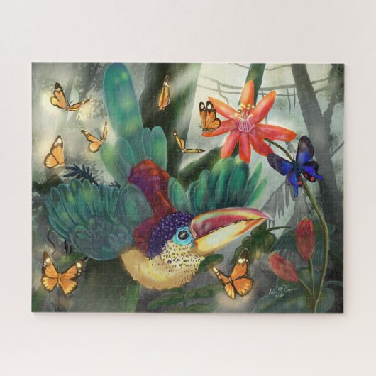 Curl Crested Aracari Toucan Legpuzzel (Horizontaal)