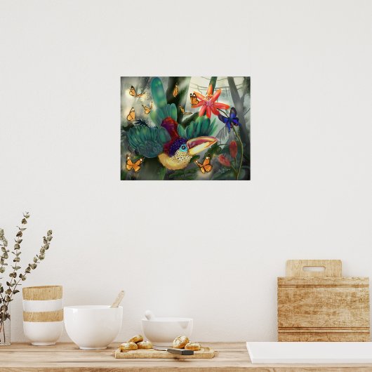 Curl Crested Aracari Toucan Poster (Keuken)