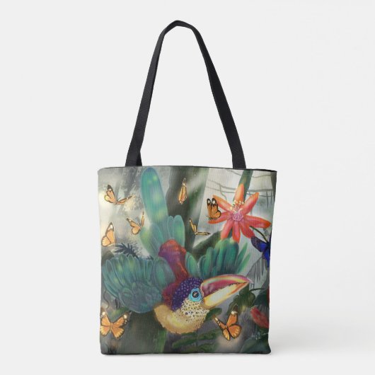 Curl Crested Aracari Toucan Tote Bag (Achterkant)