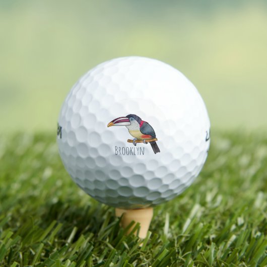 Curl crested aracari vogelschilderij cartoon golfballen (Insitu Shirt)
