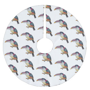 Curl crested aracari vogelschilderij cartoon kerstboom rok