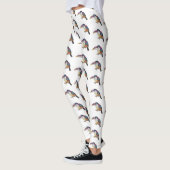 Curl crested aracari vogelschilderij cartoon leggings (Links)
