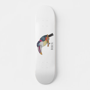 Curl crested aracari vogelschilderij cartoon persoonlijk skateboard