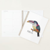 Curl crested aracari vogelschilderij cartoon planner (Display)