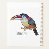 Curl crested aracari vogelschilderij cartoon planner (Achterkant)