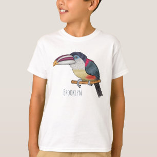 Curl crested aracari vogelschilderij cartoon t-shirt