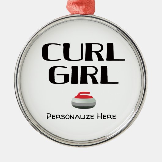 Curl Girl Curling T-Shirt Metalen Ornament (Voorkant)