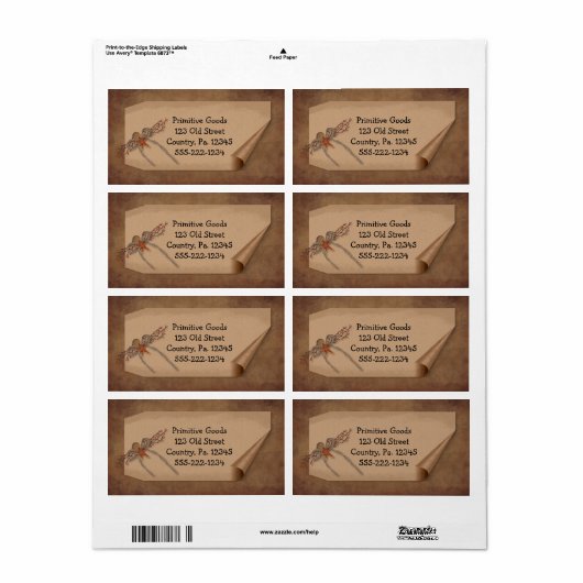 Curl Label Star Label (Full Sheet)