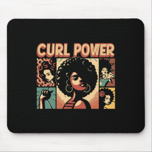Curl Power Afro Haar Natuurlijk Haar Zwarte Geschi Muismat