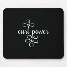 Curl Power Zwart-wit krullend haar Muismat