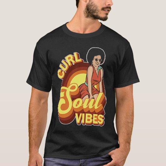 Curl Soul Vibes Curly Hair Curled Hairstyle T-shirt (Voorkant)