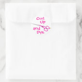 Curl, Up en Dye Ronde Sticker (Tas)