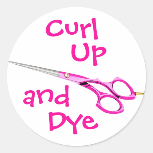 Curl, Up en Dye Ronde Sticker (Voorkant)
