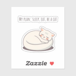 Curled Up Cat Sticker