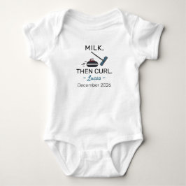 Curler Birth Announcement Milk Then Curl - Curling Romper