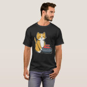 Curler Cat I Cat Curling I Curling Player T-shirt (Voorkant volledig)