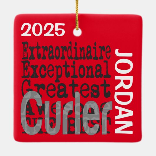 Curler Extraordinaire Keramisch Ornament (Achterkant)