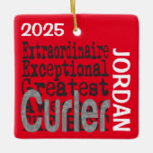 Curler Extraordinaire Keramisch Ornament (Voorkant)