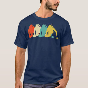 Curler Player  Retro Art Curling Gift T-shirt