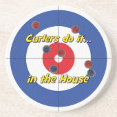 "Curlers doen het...House" Sandstone Onderzetter - (Voorkant)