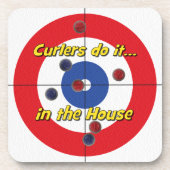 "Curlers doen het in het Huis" Onderzetters - (roo (Voorkant)