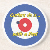 "Curlers doen het... Peel" Sandstone Onderzetter - (Voorkant)