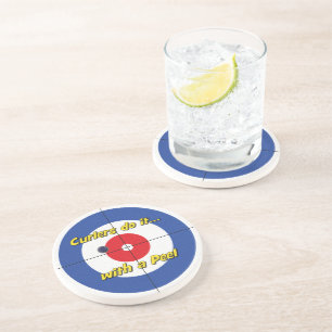 "Curlers doen het... Peel" Sandstone Onderzetter -
