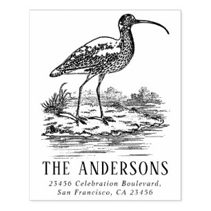 Curlew aangepaste familienaam retouradres Rubberstempel