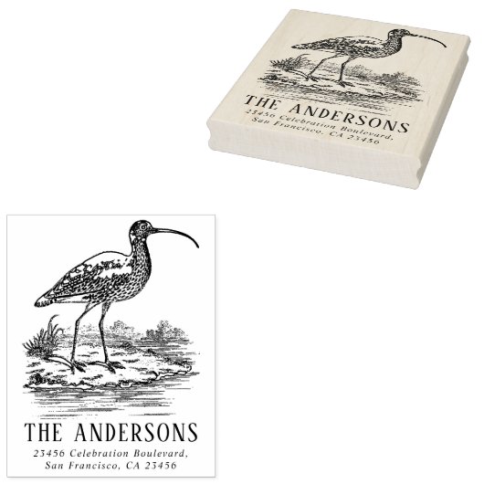  Curlew aangepaste familienaam retouradres Rubberstempel (Gestempeld)