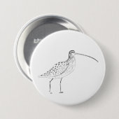 Curlew Badge Ronde Button 7,6 Cm (Voorkant /achterkant)