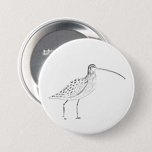 Curlew Badge Ronde Button 7,6 Cm (Voorkant /achterkant)