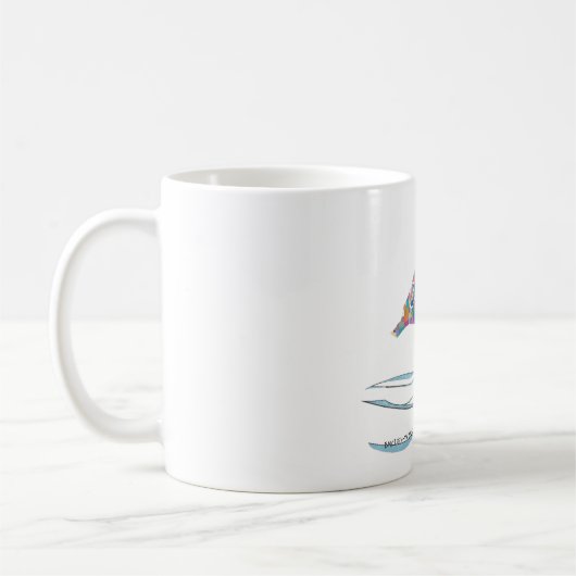 Curlew Multi Color gestileerd modern Koffiemok (Links)