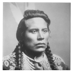 Curley van de Crow-stam, een van Custer's scouts Tegeltje