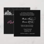 Curlicue Black and White Wedding Rehearsal Dinner Kaart (Voorkant / Achterkant)