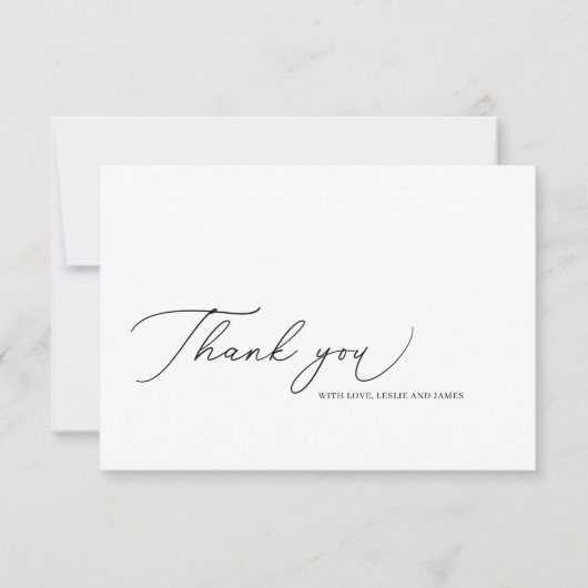 Curlicue Modern Script Hartelijk dank Bedankkaart (Voorkant)