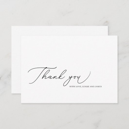 Curlicue Modern Script Hartelijk dank Bedankkaart (Voorkant / Achterkant)
