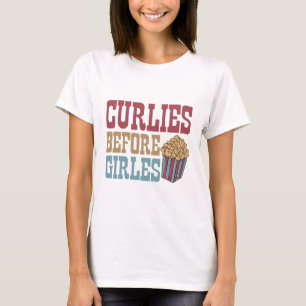 Curlies before Girlies Funny Valentijnsdag French T-shirt
