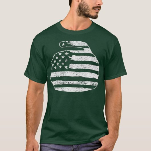 Curling 4 van juli Stone USA Flag Team T-shirt (Voorkant)