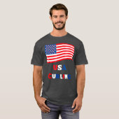 Curling American Curler Tshirt USA Curling T-shirt (Voorkant volledig)
