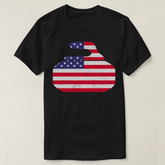 Curling American flag curling 3 T-shirt (Design voorkant)