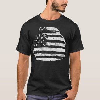 Curling Amerikaanse vlag 1 T-shirt