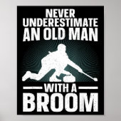 Curling Art For Grandpa Men Curling Srt Curling Lo Poster (Voorkant)