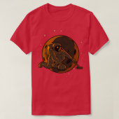 Curling Astronaut Buitenruimte Spaceman T-shirt (Design voorkant)