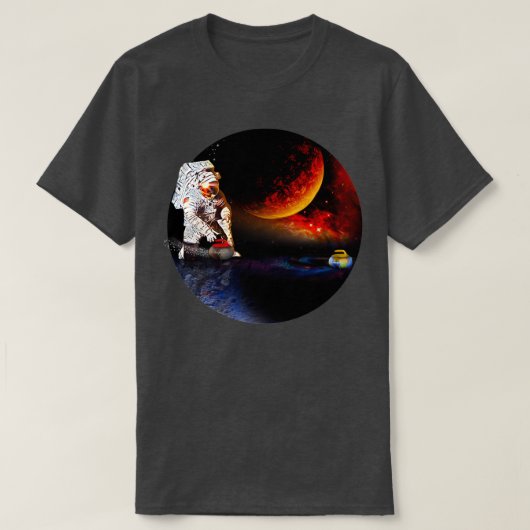 Curling astronaut t-shirt (Design voorkant)