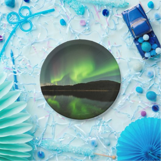 Curling Aurora Papieren Bordje (Feest)