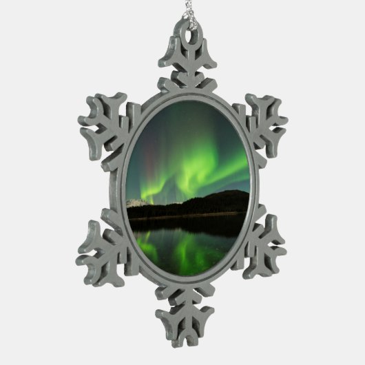 Curling Aurora Tin Sneeuwvlok Ornament (Links)